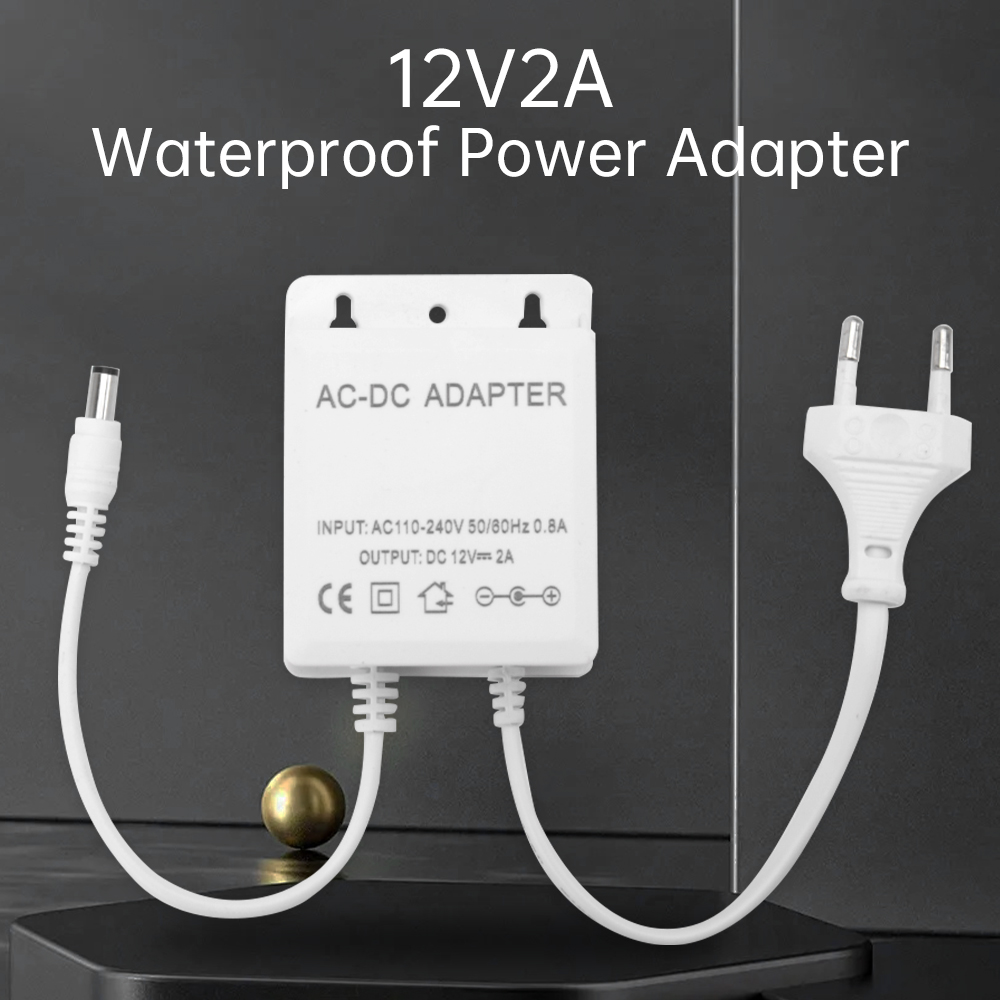 Outdoor Power Plug - DC12V 2A EU Plug Adapter Security