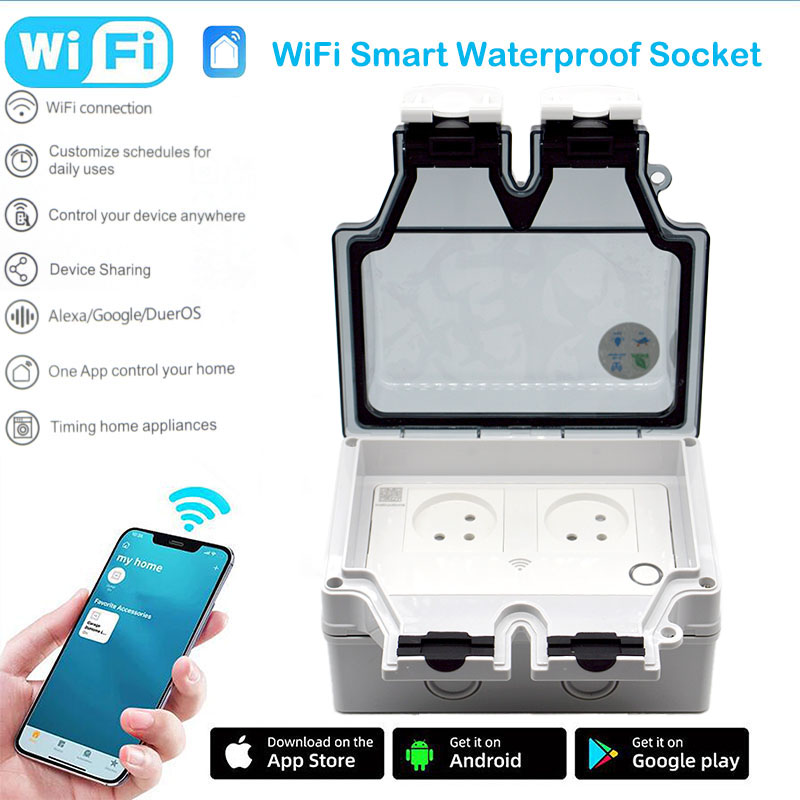 Outdoor Power Outlet Waterproof - 16A Smart Socket IP66 Waterproof Plug