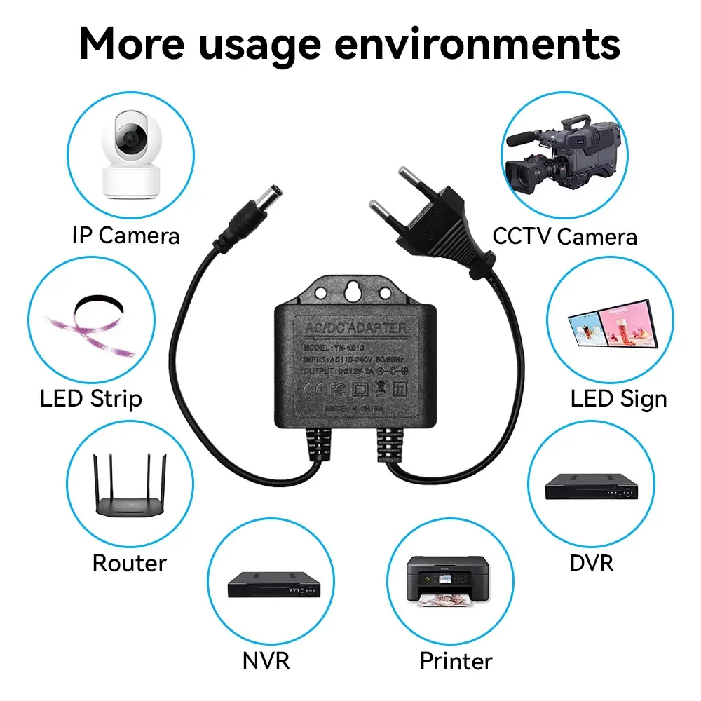 Power Adapter  DC12V 2A Waterp - огляд і ціна Outdoor Power Plug