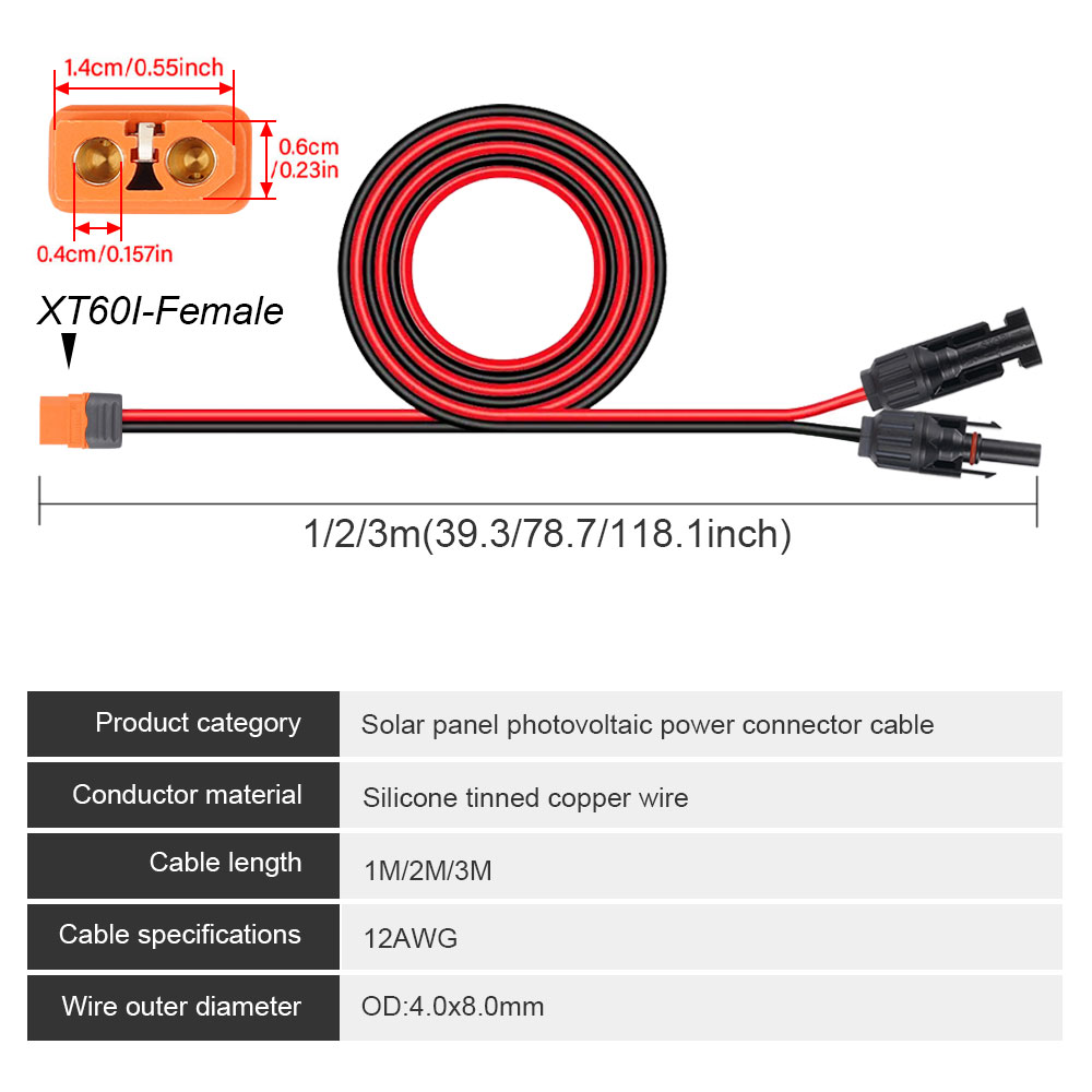 1/2/3M Solar Connector to XT60 - огляд і ціна Portable Generator Inverter