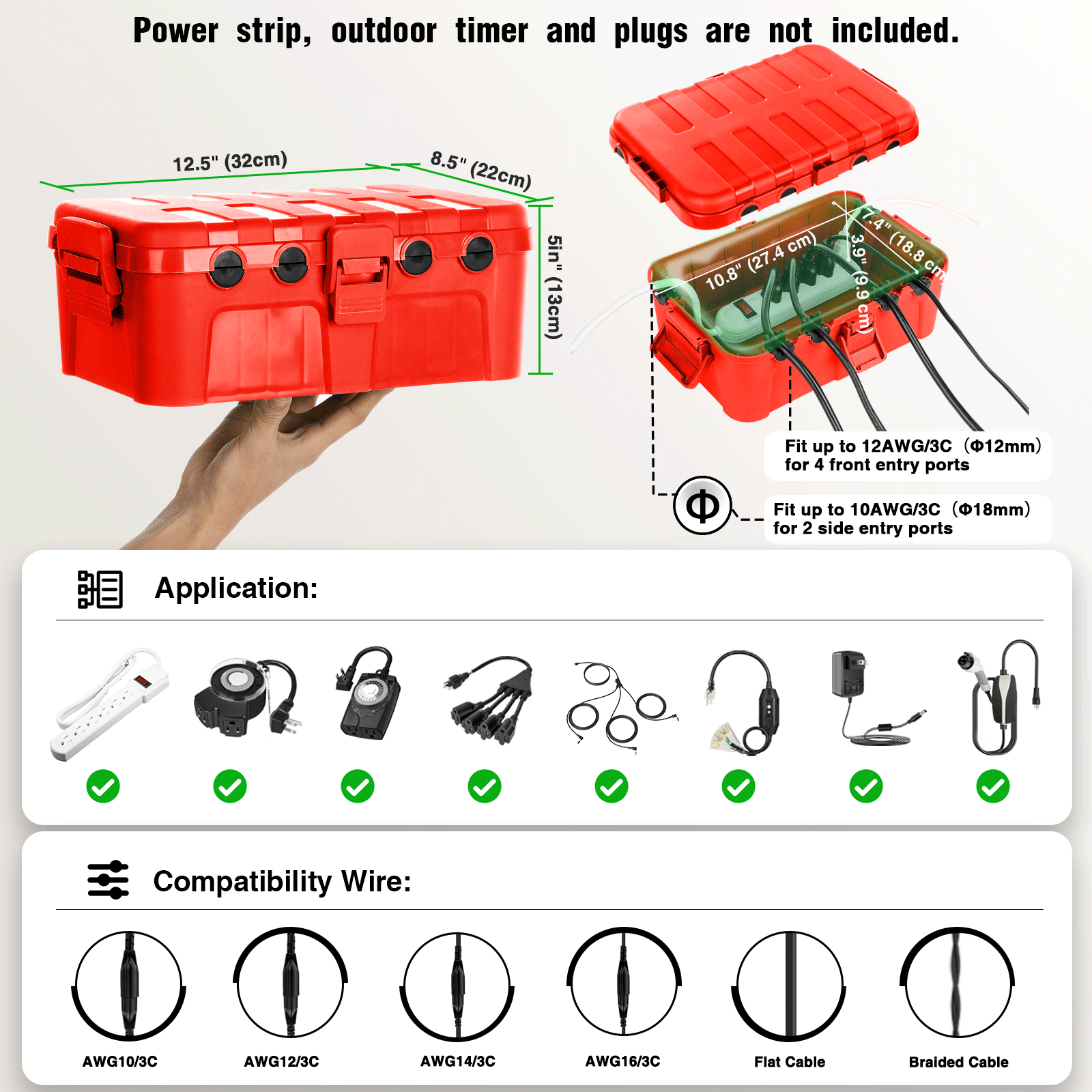 Weatherproof IP54 Outdoor Exte - огляд і ціна Outdoor Power Extension Cord