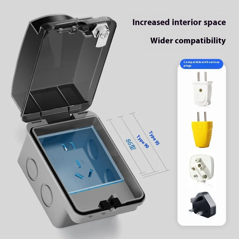 Outdoor 86 Type Open-mounted S - огляд і ціна Outdoor Power Socket With Lock