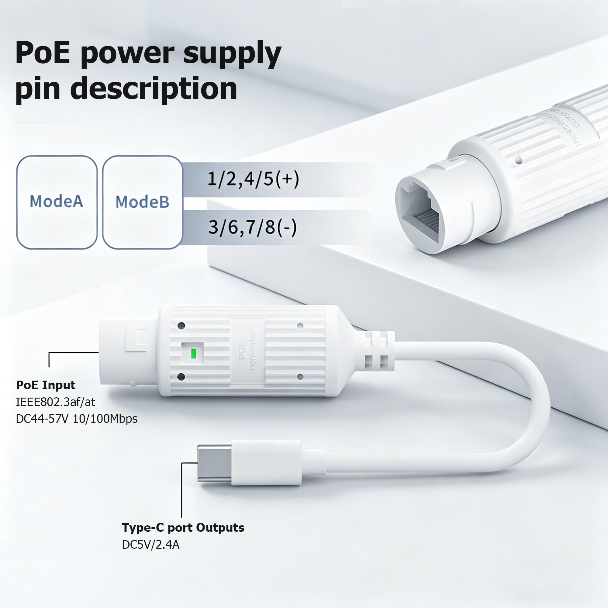 POE to USB-C Power Converter O - огляд і ціна Outdoor Power Adapter Usb C